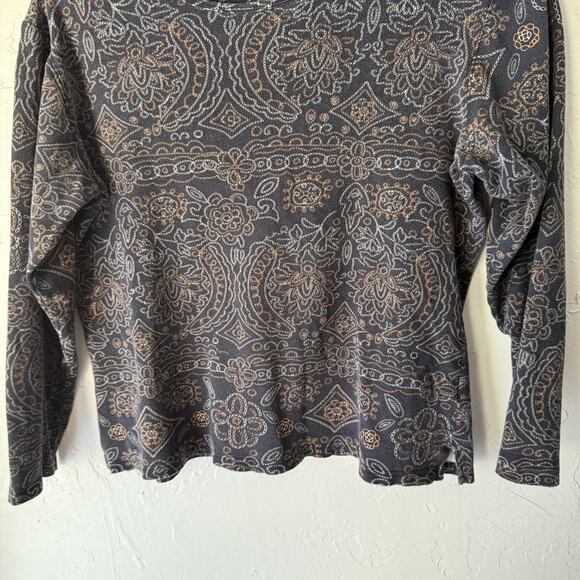 St Johns Bay Shirt Vtg M Paisley Floral Long Sleeve Button Up Top Boho Grunge - Picture 3 of 7